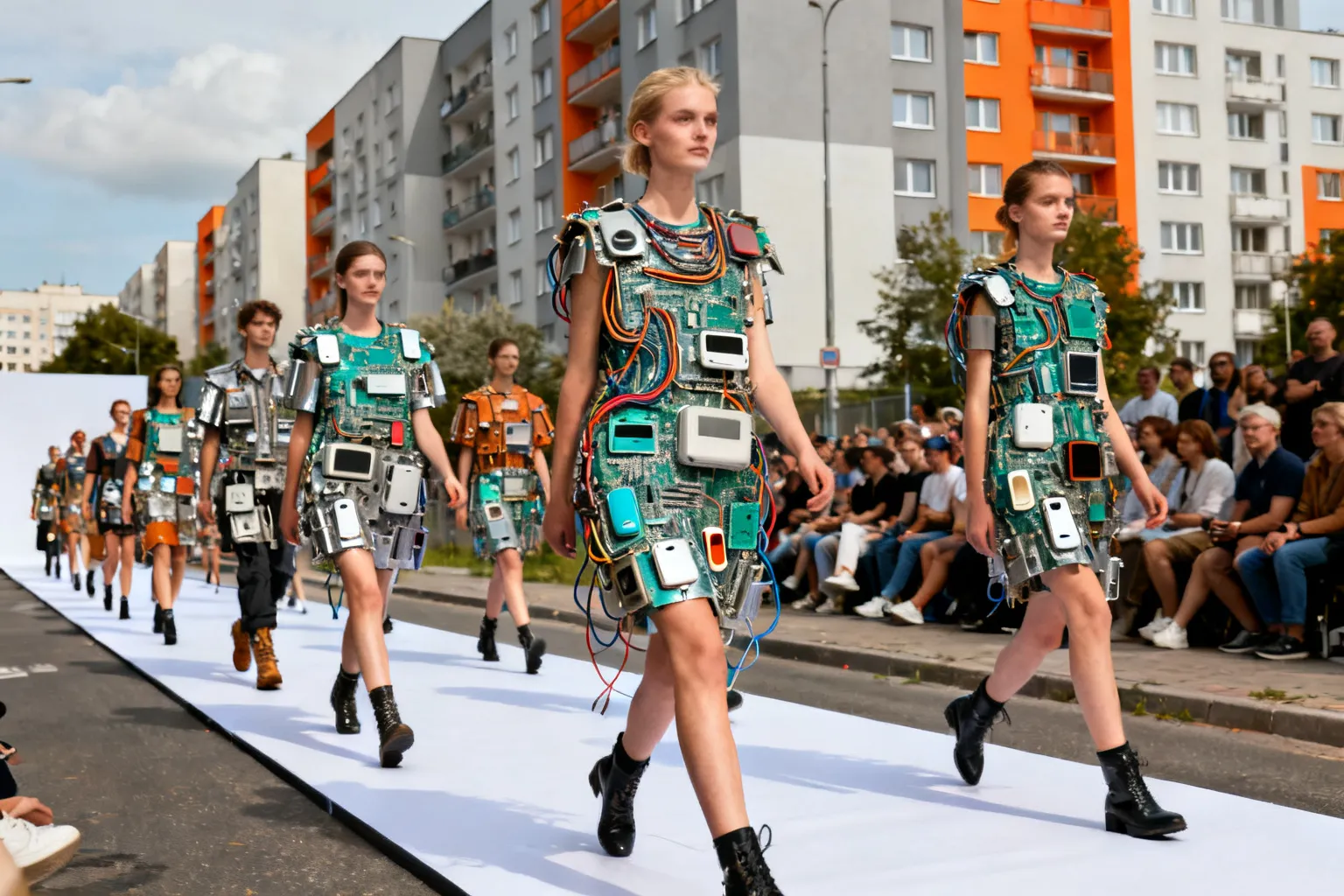 Moda na recykling — pokaz Targówek Warszawa z kreacjami z elektroodpadów